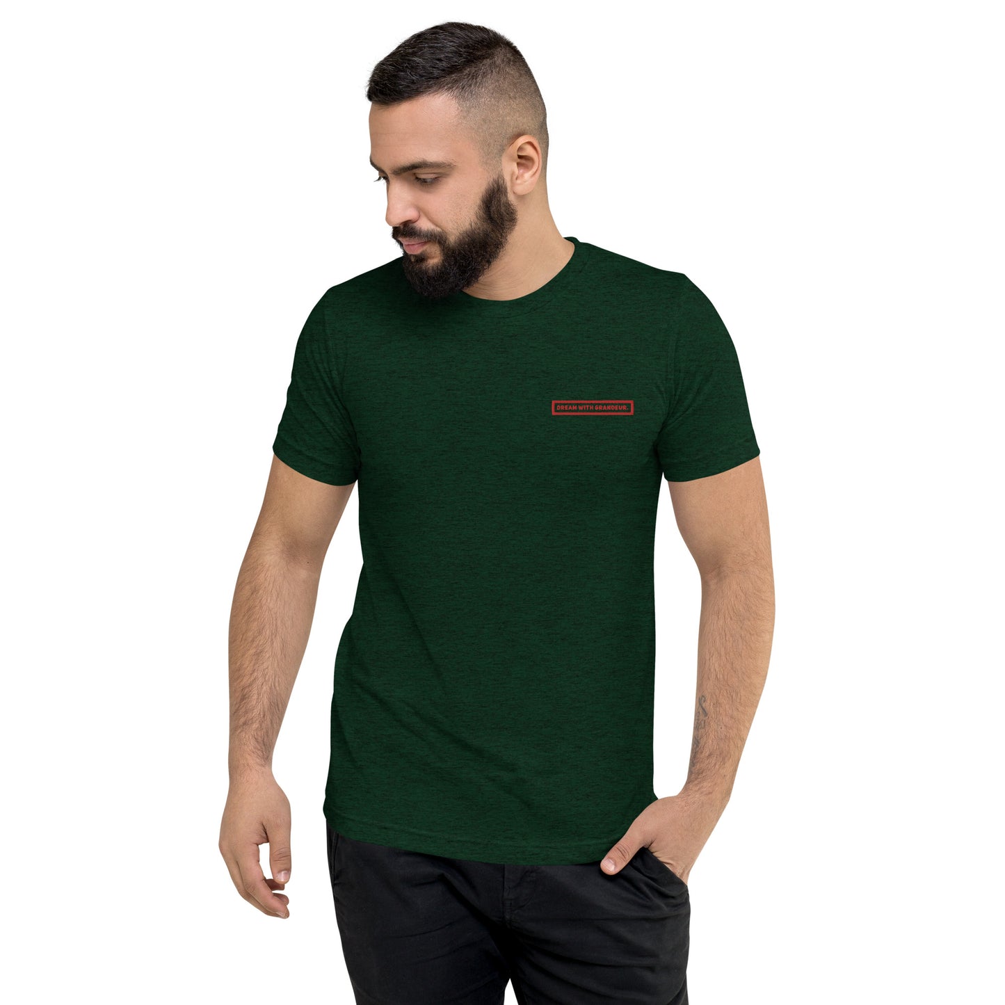 With Grandeur #2 (Embroidered) Tri-blend Unisex Short Sleeve T-shirt