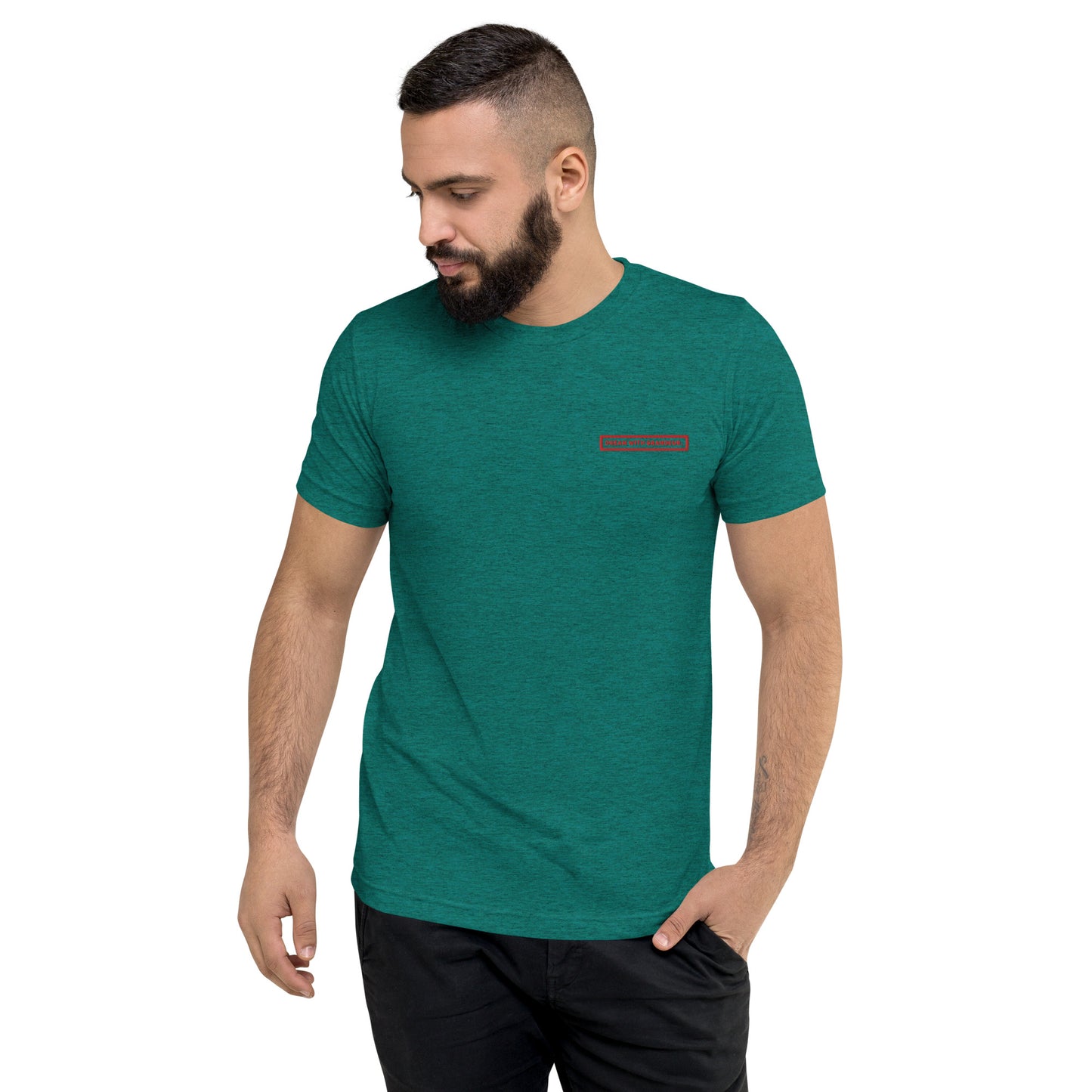 With Grandeur #2 (Embroidered) Tri-blend Unisex Short Sleeve T-shirt