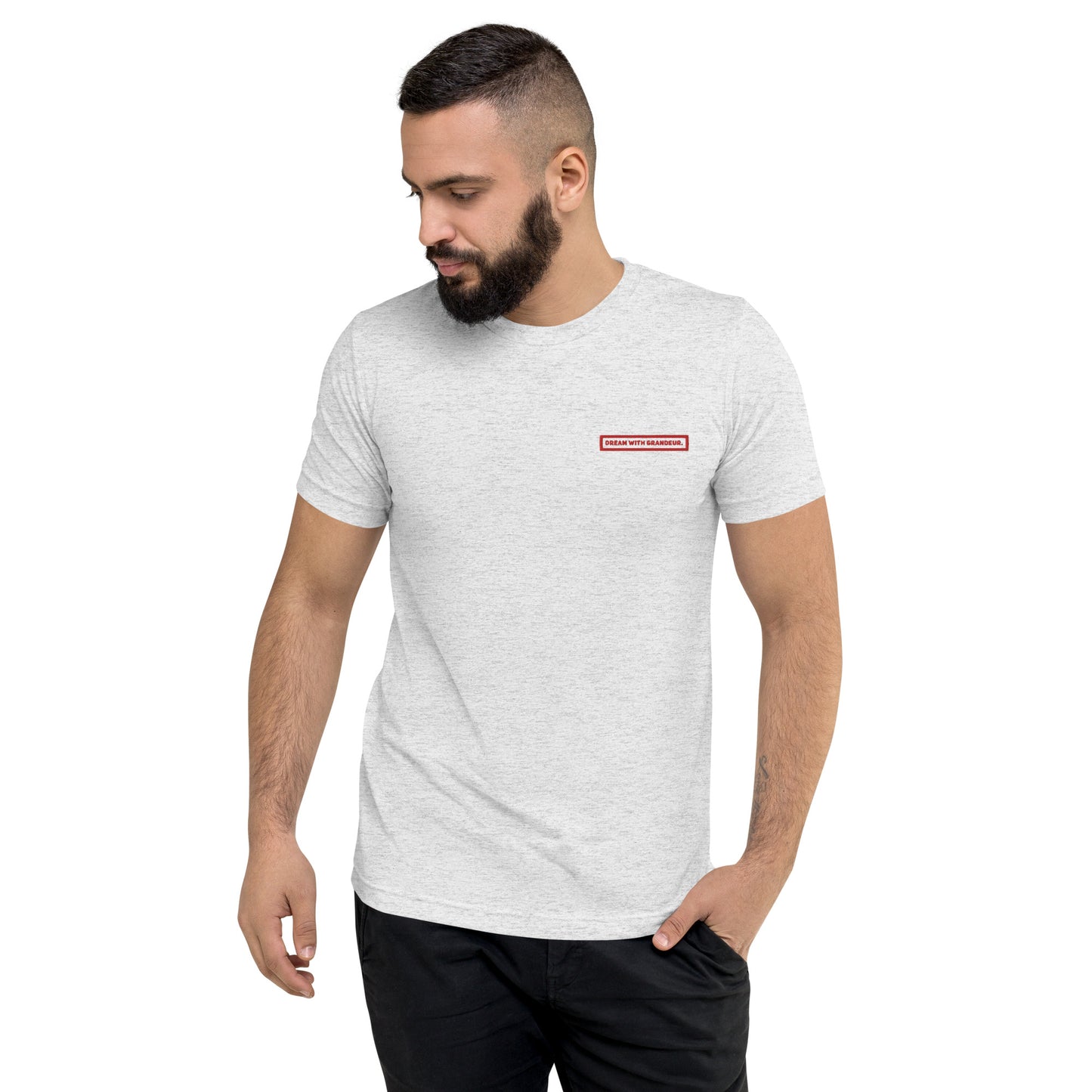 With Grandeur #2 (Embroidered) Tri-blend Unisex Short Sleeve T-shirt