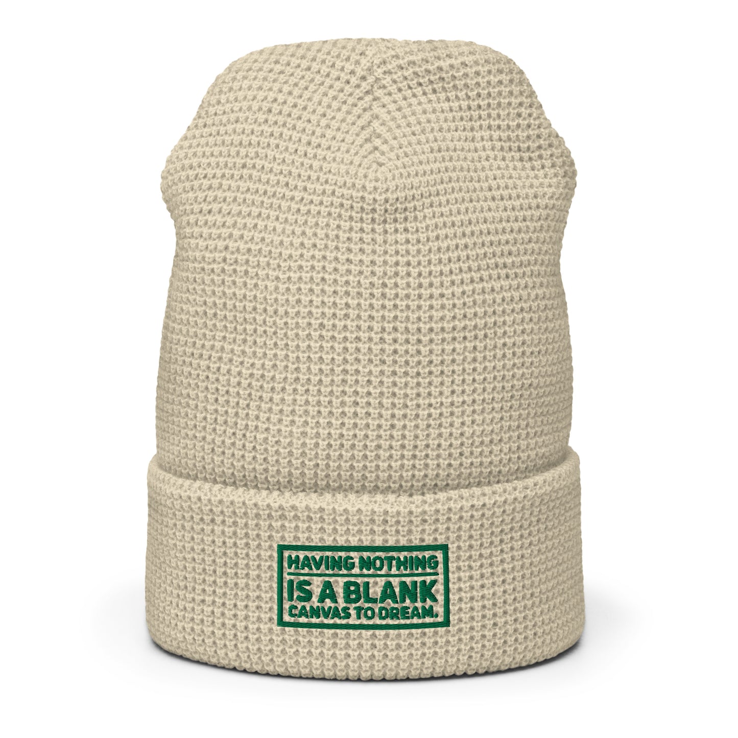 Blank Canvas (Green) Waffle Beanie