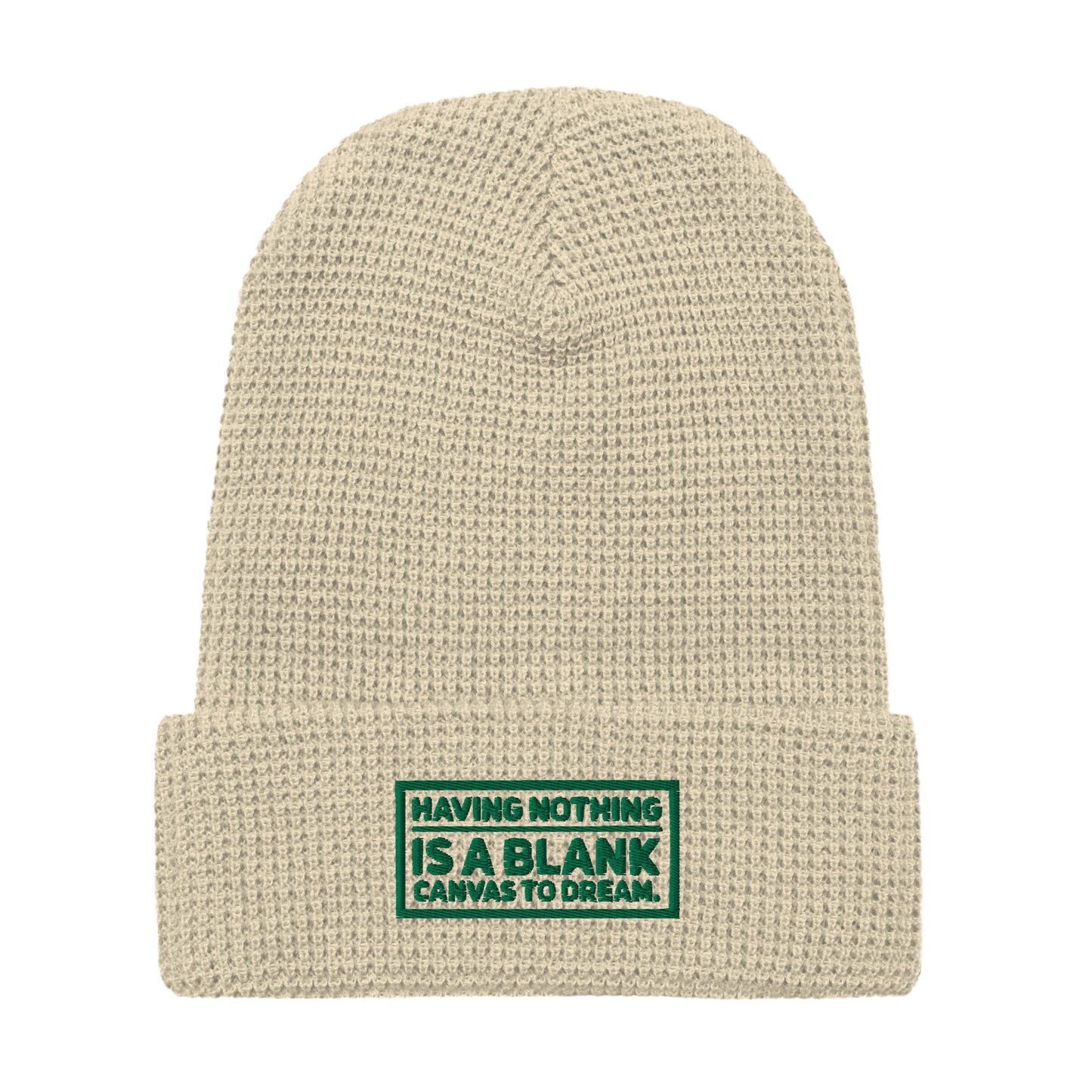 Blank Canvas (Green) Waffle Beanie