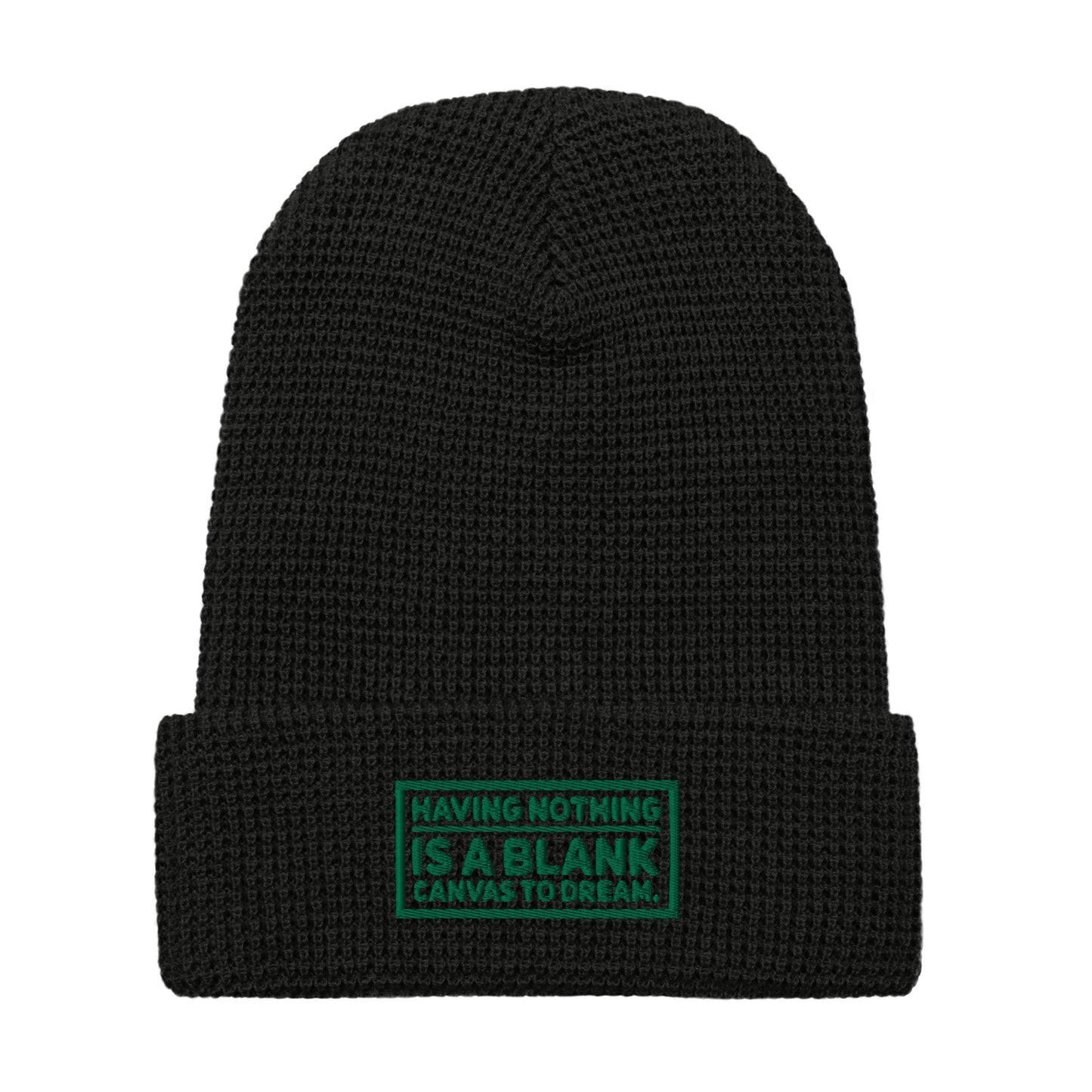 Blank Canvas (Green) Waffle Beanie