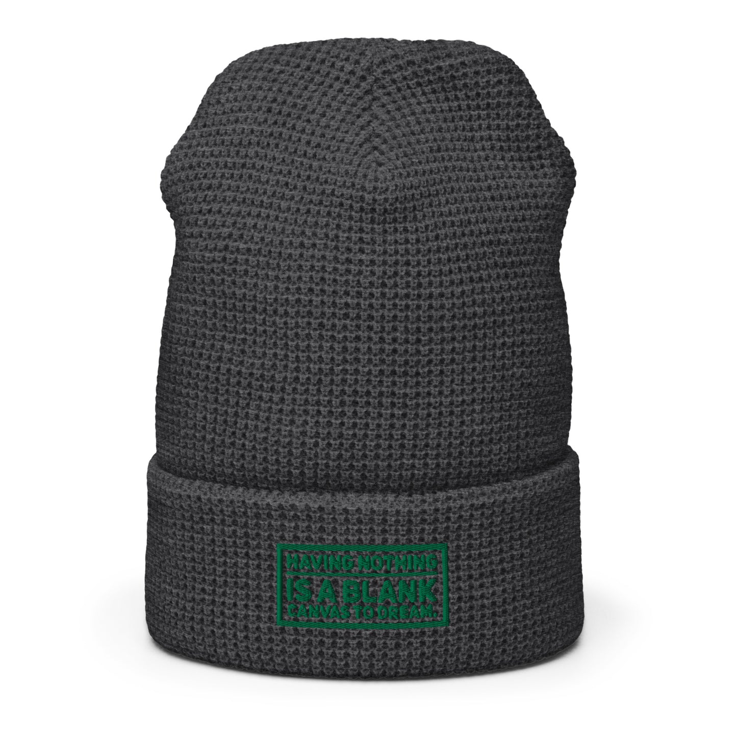 Blank Canvas (Green) Waffle Beanie