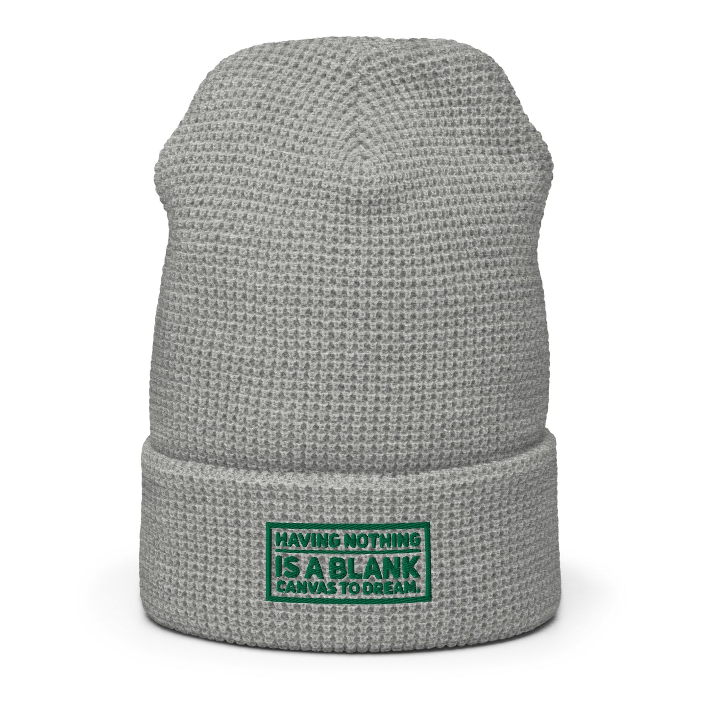 Blank Canvas (Green) Waffle Beanie