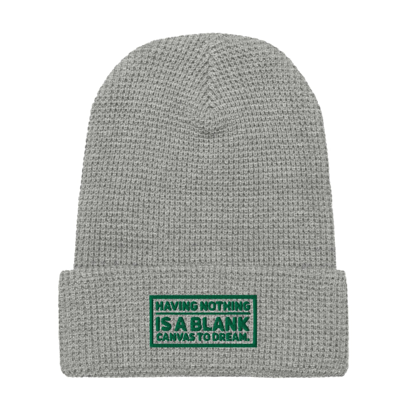 Blank Canvas (Green) Waffle Beanie