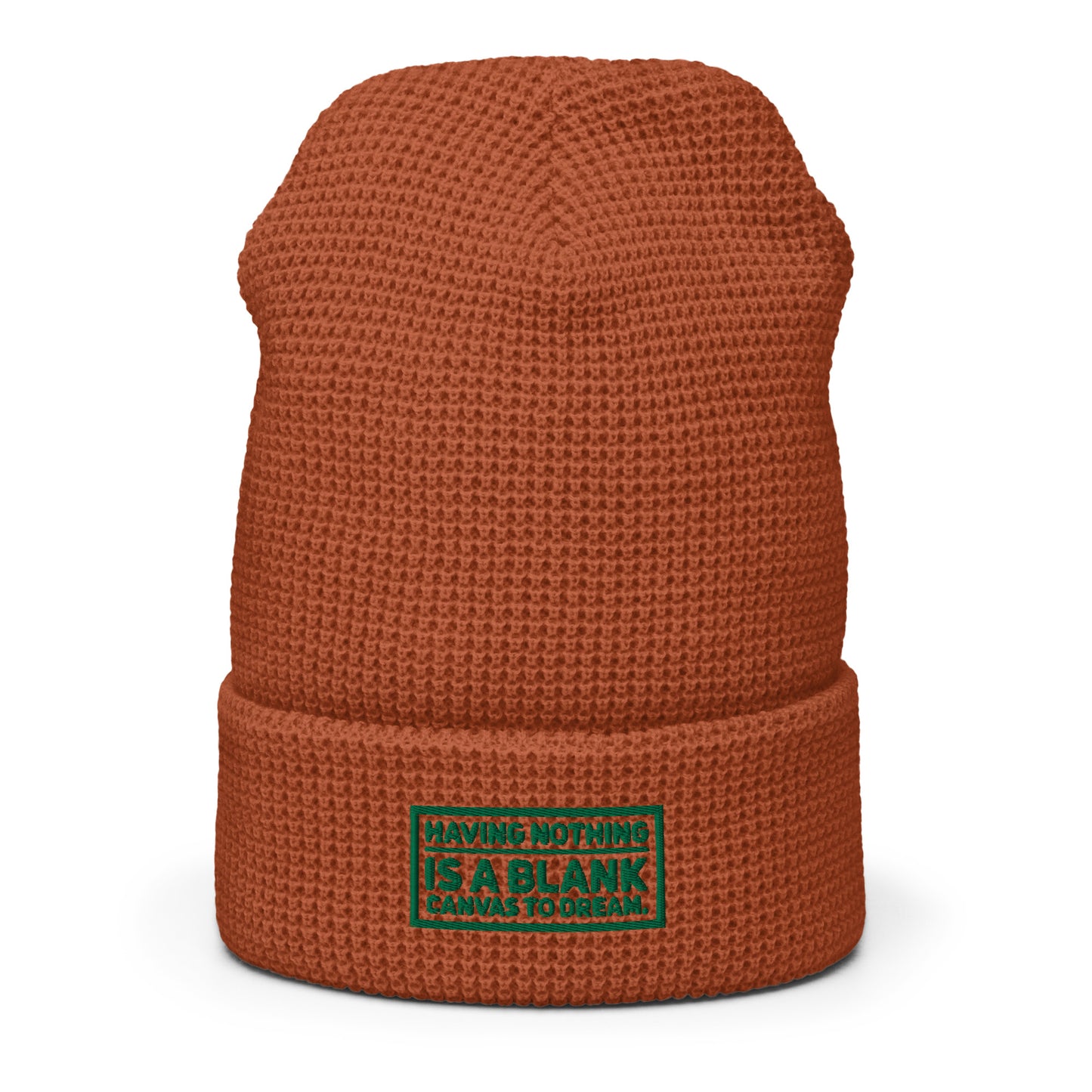 Blank Canvas (Green) Waffle Beanie