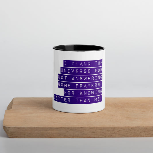 Thank The Universe (Purple) Mug With Color Inside