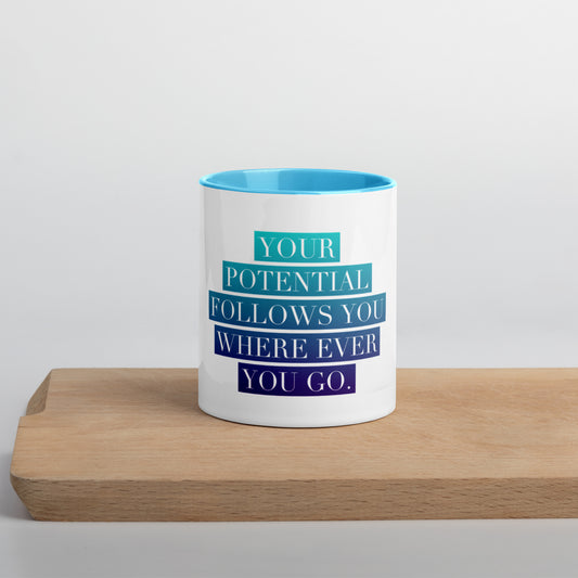 Your Potential #1 White Ceramic Mug With Color Inside