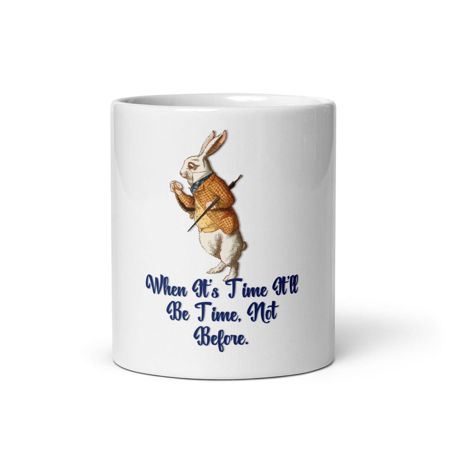 Rabbit (Blue) White Glossy Mug