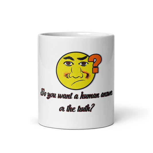 Human Answer #1 White Glossy Mug