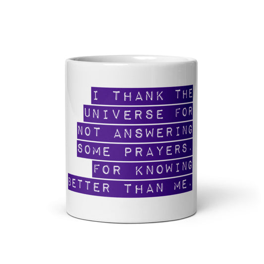 Thank The Universe (Purple) White Glossy Mug