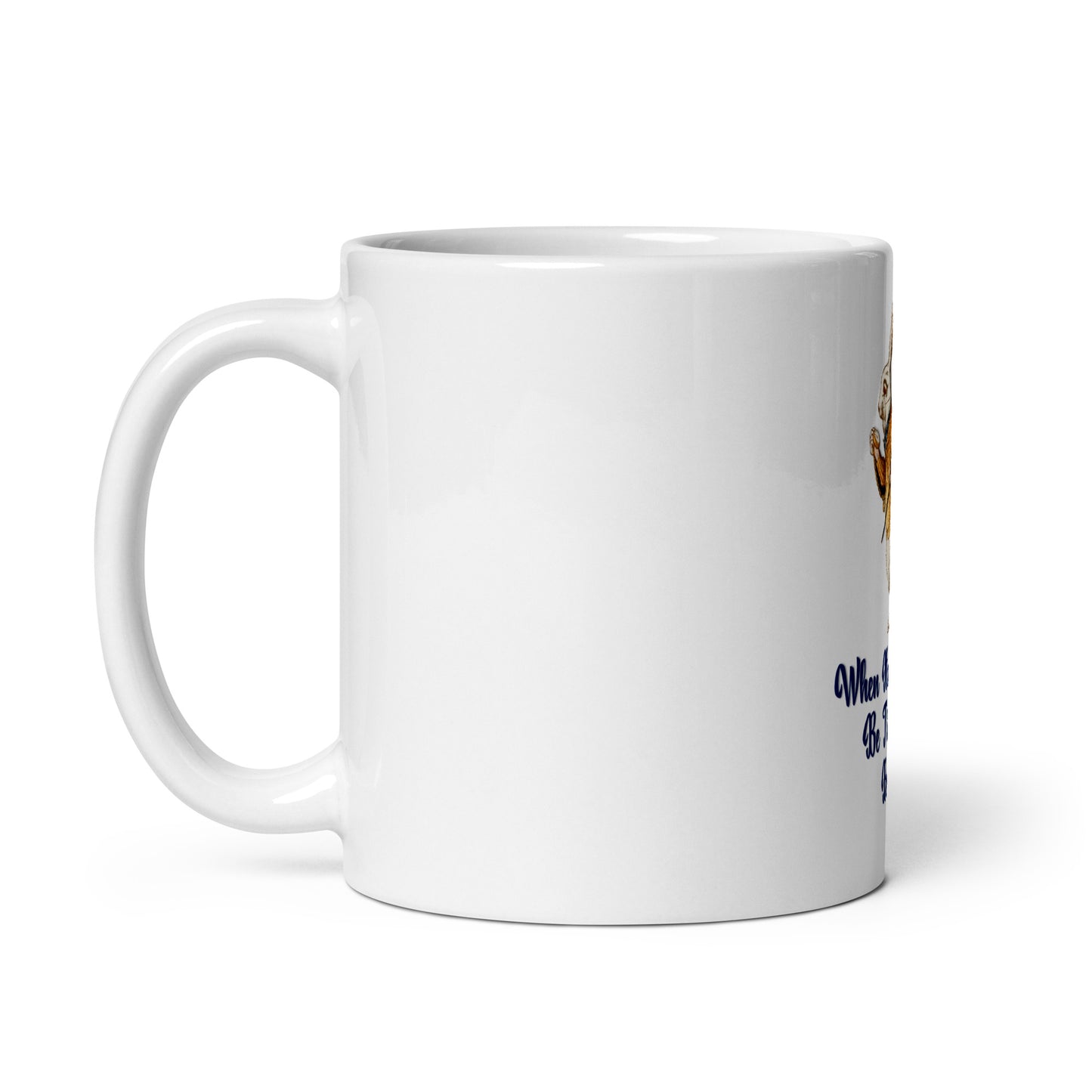 Rabbit (Blue) White Glossy Mug