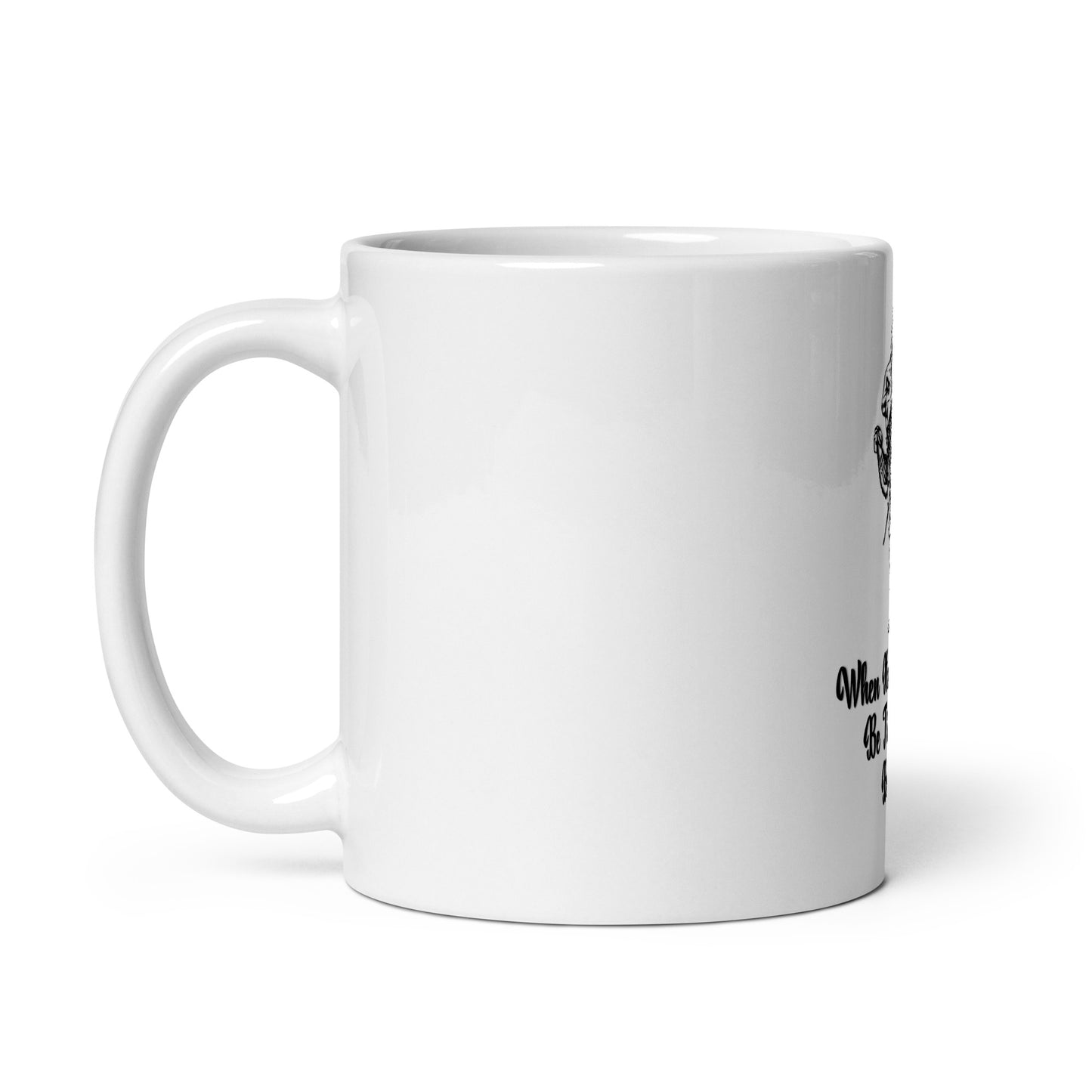 Rabbit (Black) White Glossy Mug