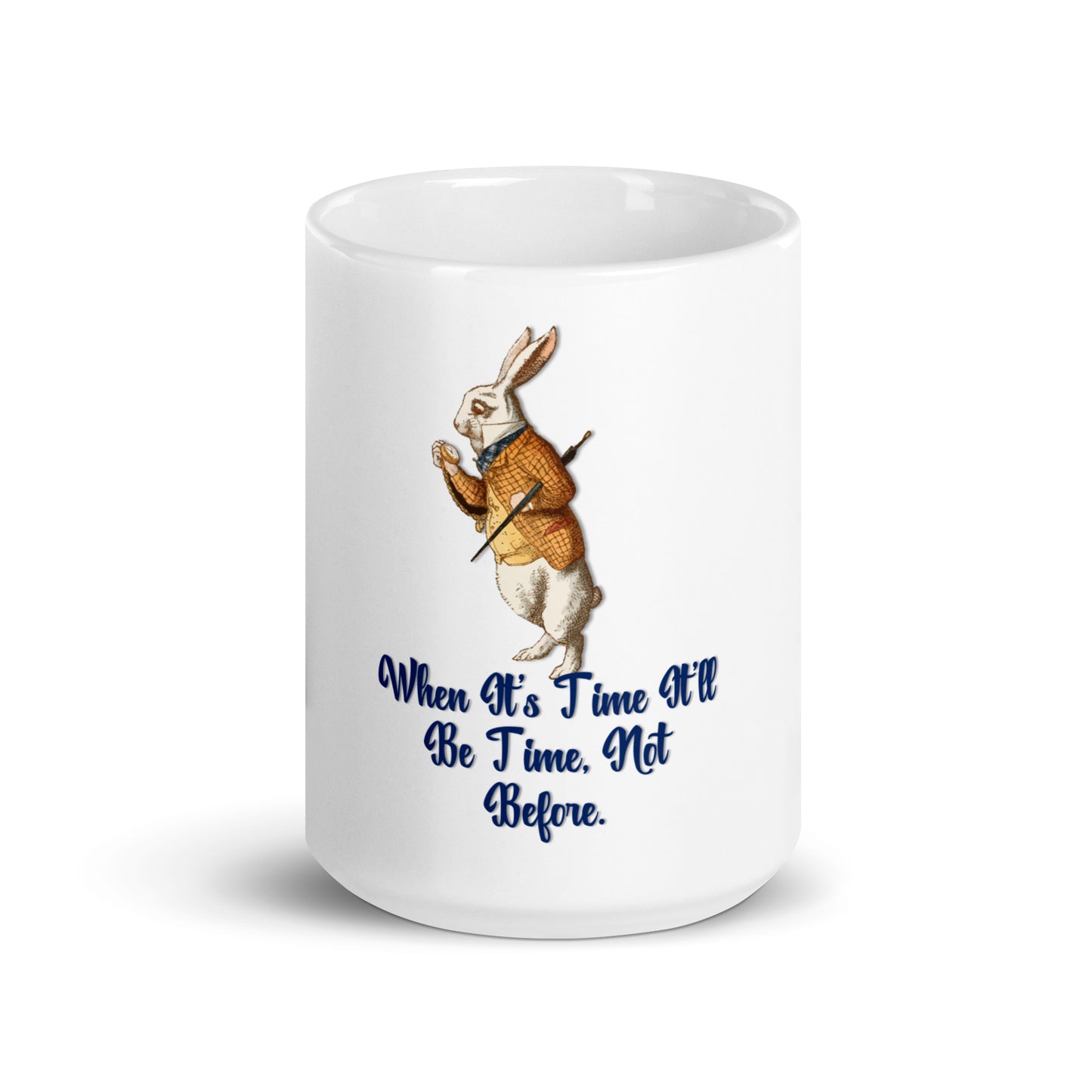 Rabbit (Blue) White Glossy Mug