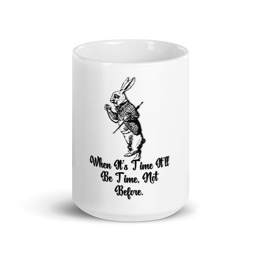 Rabbit (Black) White Glossy Mug