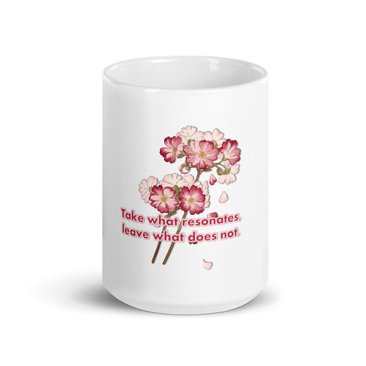 Pick Your Petals White Glossy Mug