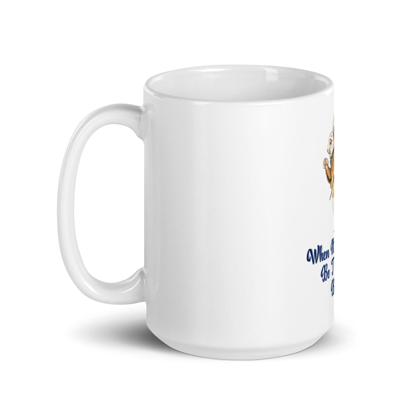 Rabbit (Blue) White Glossy Mug