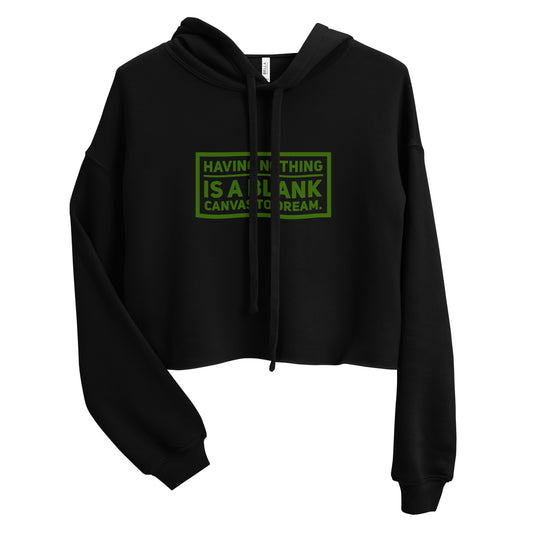 Blank Canvas (Green) Crop Hoodie