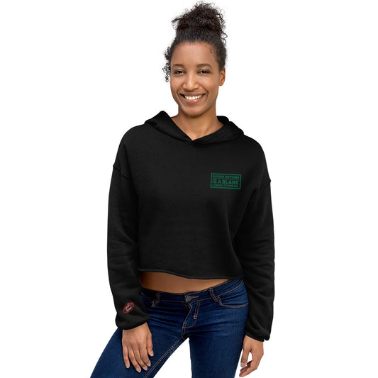 Blank Canvas (Green) Embroidered Crop Hoodie