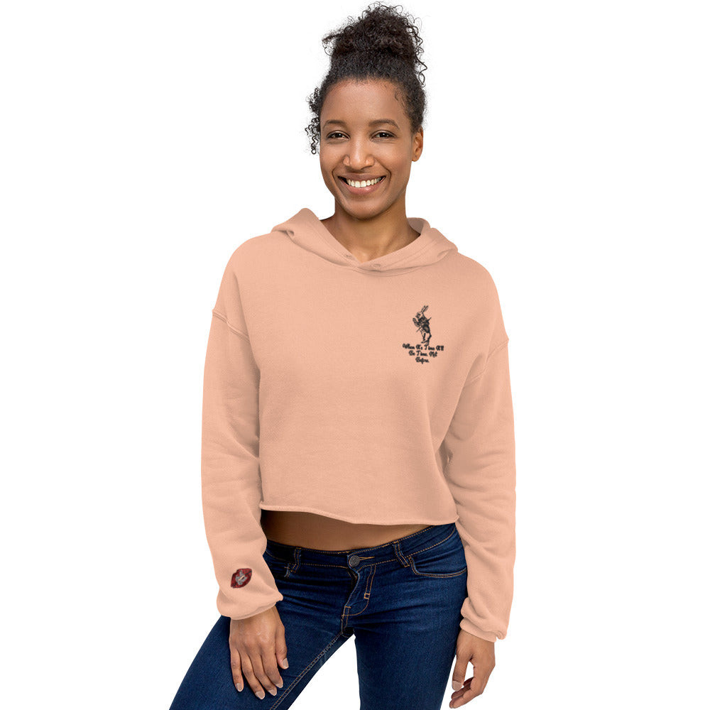 Rabbit (Black) Embroidered Crop Hoodie