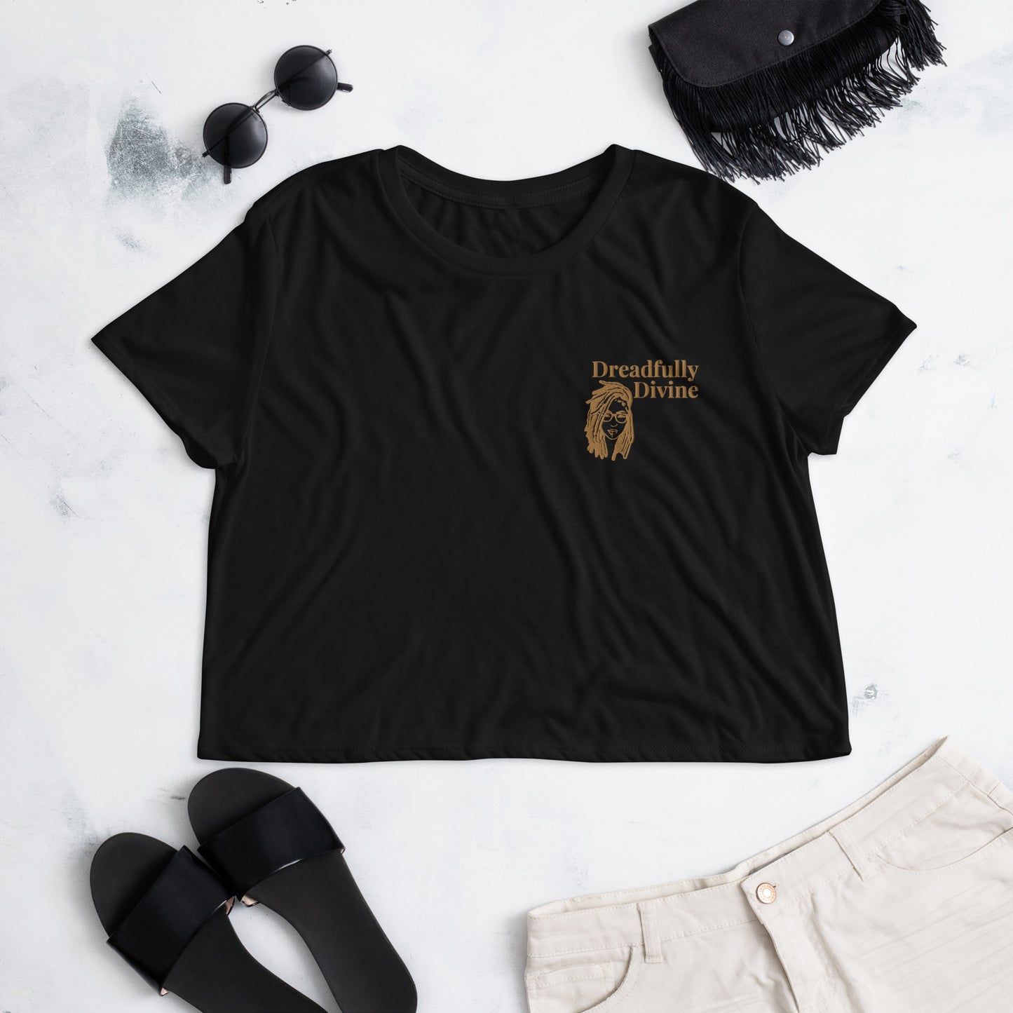 DD Woman (Gold) Flowy Crop Tee