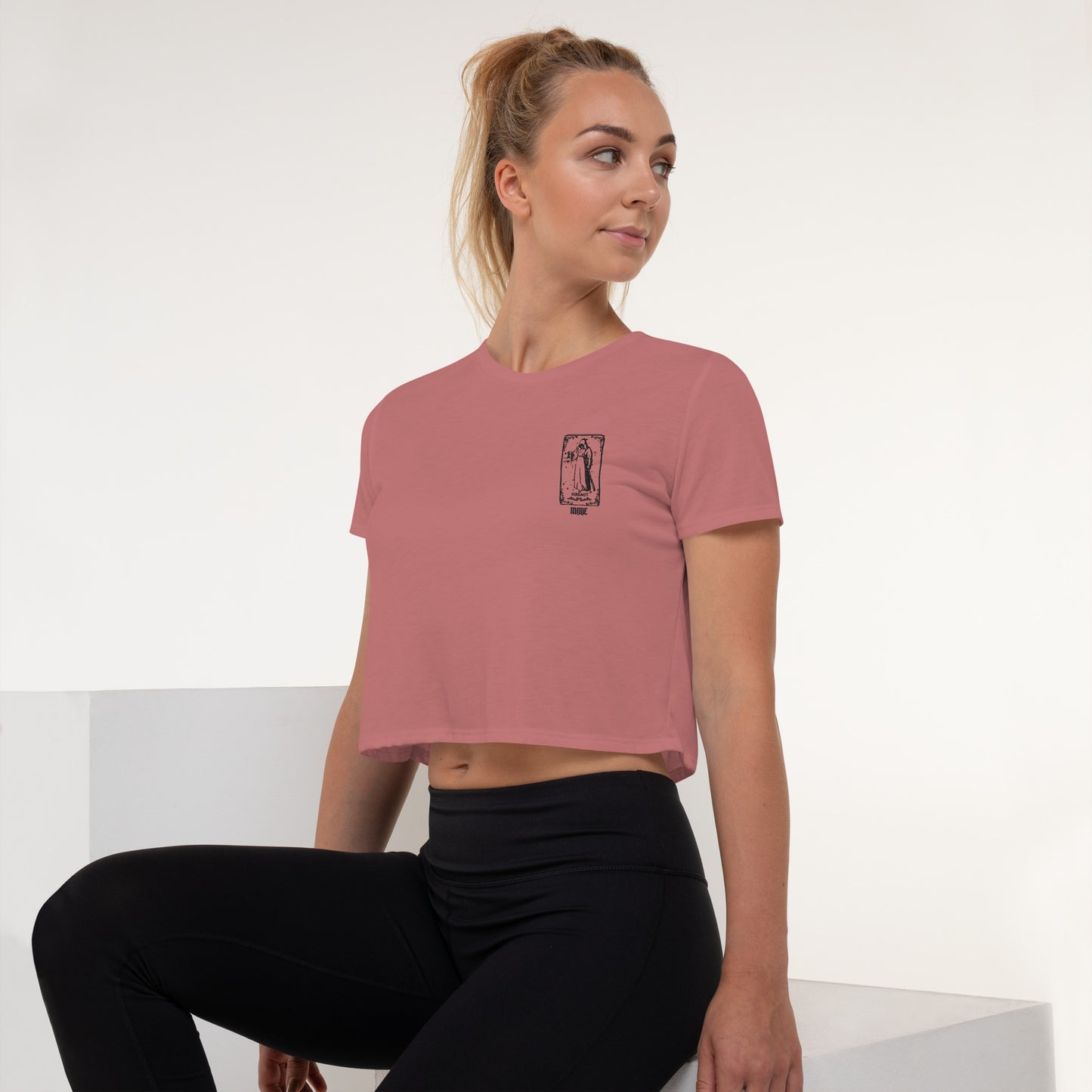 Hermit (Black) Flowy Crop Tee